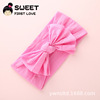 Cute fashionable children's soft nylon headband, hair accessory with bow, 35 colors, European style