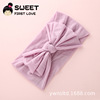 Cute fashionable children's soft nylon headband, hair accessory with bow, 35 colors, European style