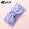 Cute fashionable children's soft nylon headband, hair accessory with bow, 35 colors, European style