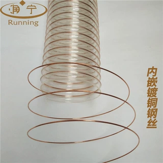 pu钢丝软管镀铜pu聚氨酯耐老化伸缩圆管pu钢丝软管伸缩管