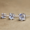 Earrings suitable for men and women, accessory, silver 925 sample, wholesale, Korean style, 925 sample silver