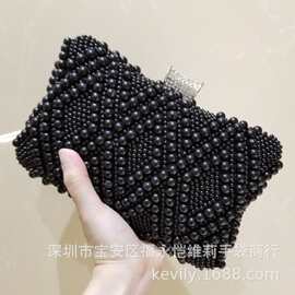 恺维莉厂家批发菱形珍珠包包水钻手拿新娘手包女包宴会包链条包女