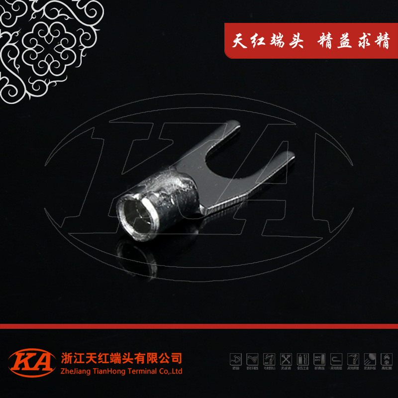 大量现货 SNB3.5-4接线端子冷压叉型裸端头 无绝缘冷压接线端子