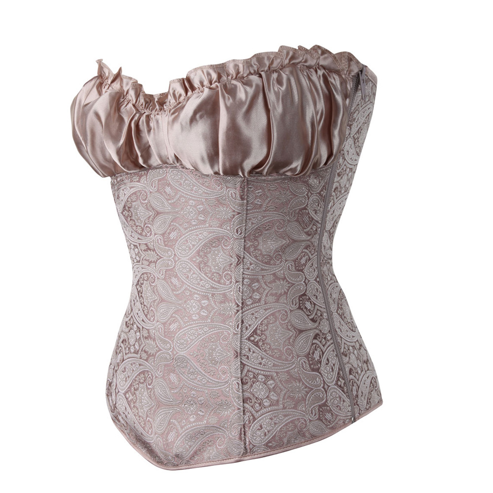 European and American waist-protecting body shaping zipper breast-retaining palace corset factory wholesale one-piece delivery