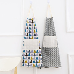 時尚布藝圍裙 棉麻圍裙 廚房無袖圍腰防污圍裙廠家批發支持定做