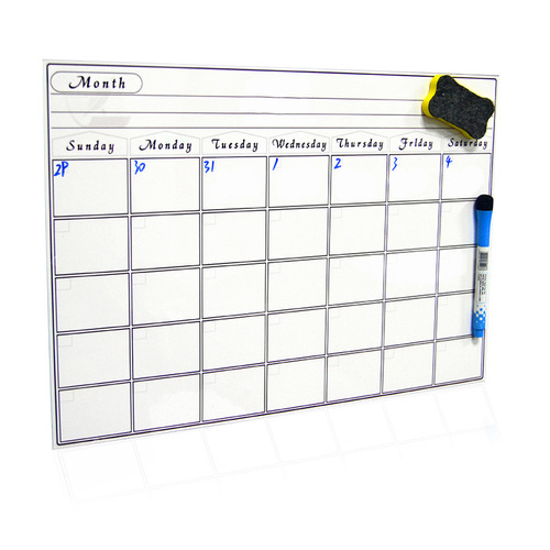 Magnetic Weekly Monthly Planner Calendar Sticker Moving Creative Refrigerator Magnet pet Magnetic Soft Whiteboard Dry Erase Board