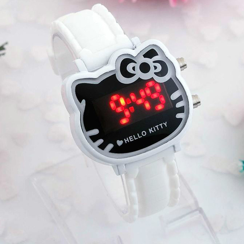 Niña linda de dibujos animados reloj chica Kitty niños LED estudiante electrónica moda chica reloj comercio exterior