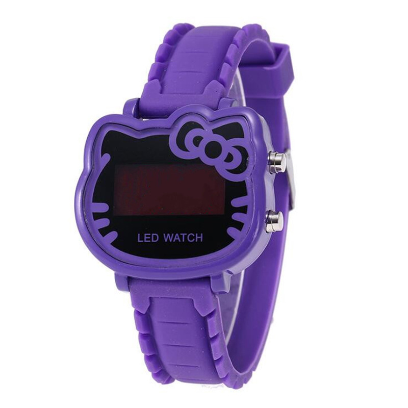 Niña linda de dibujos animados reloj chica Kitty niños LED estudiante electrónica moda chica reloj comercio exterior