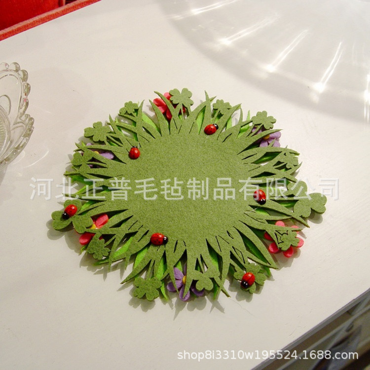 创意无纺布毛毡童趣花丛餐垫 杯垫 桌垫 碗垫 双面用