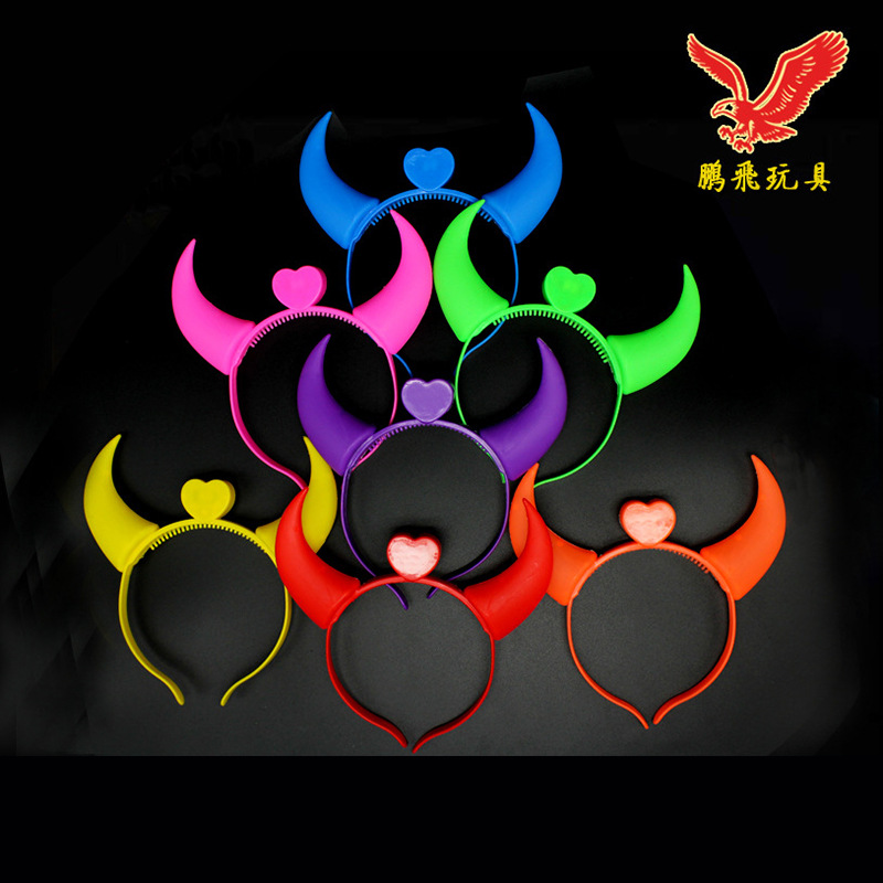 Diadema Luminosa de Cuernos de Plástico PE para Conciertos y Fiestas