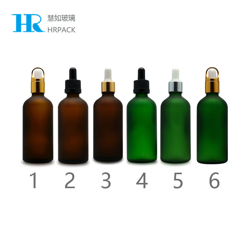 100ml蒙砂茶色精油瓶滴管瓶化妆品瓶精华液瓶化妆品包材护肤品
