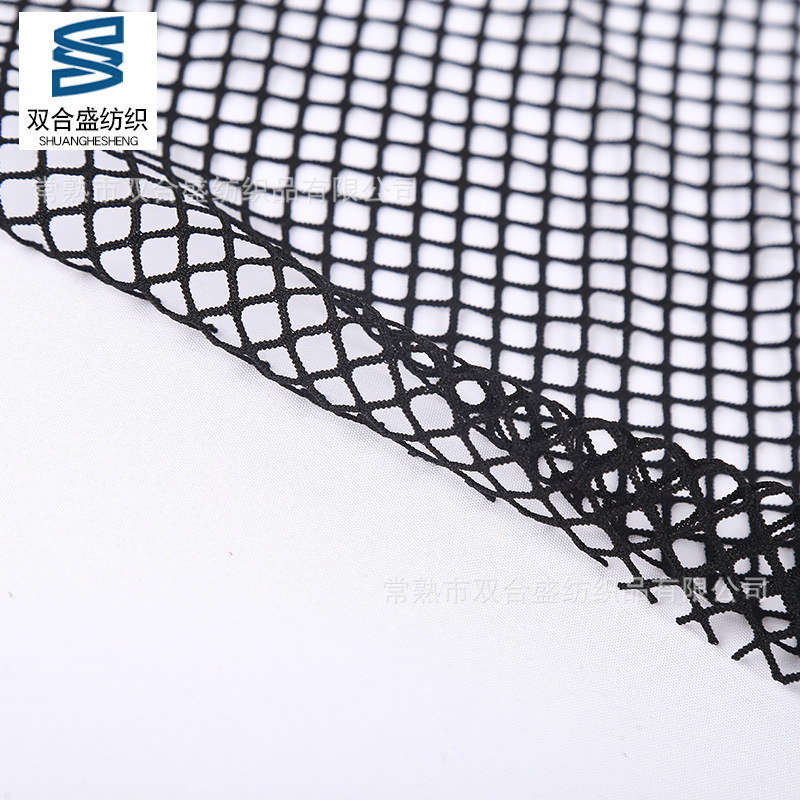 厂家供应韩国网袜渔网布料 连裤袜网布 经编渔网布 弹力网布