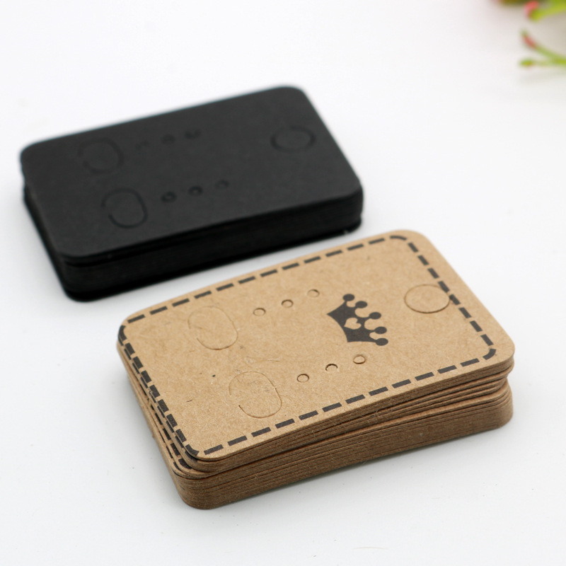 现货耳环卡 牛皮纸耳环耳钉卡纸包装 可印刷logo 耳饰卡片手工