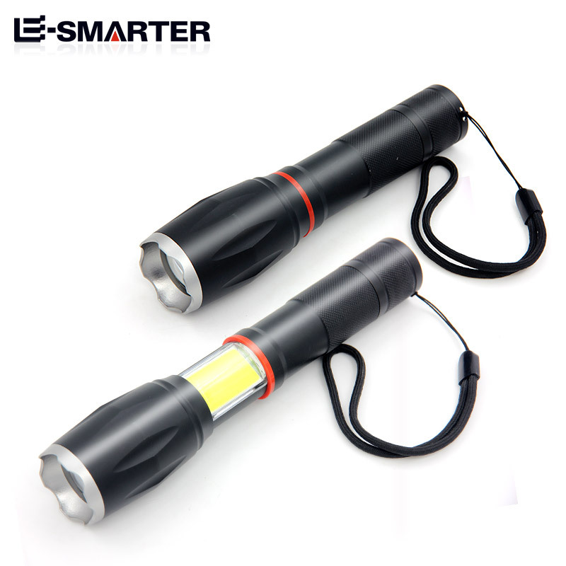 佐罗COB+T6两用强光手电筒 LED带侧灯磁铁变焦工作灯野营灯维修灯