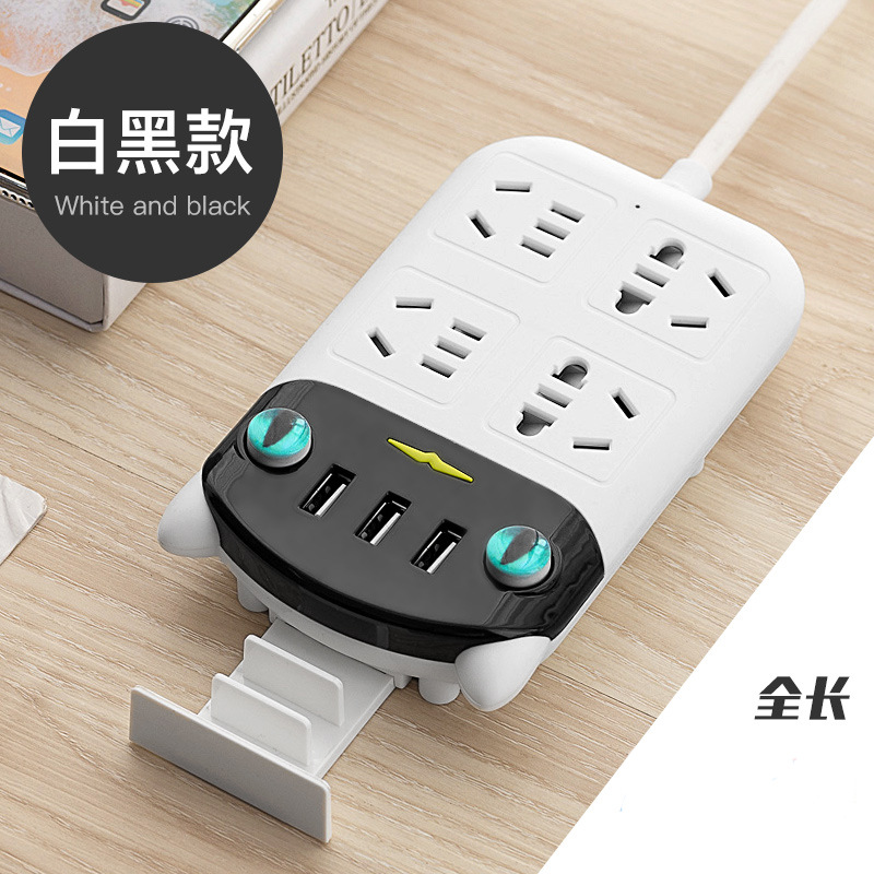 Multi-Función de alta potencia socket USB Plug-In larga línea de carga inteligente plug-in Placa de cableado del hogar posición de conversión