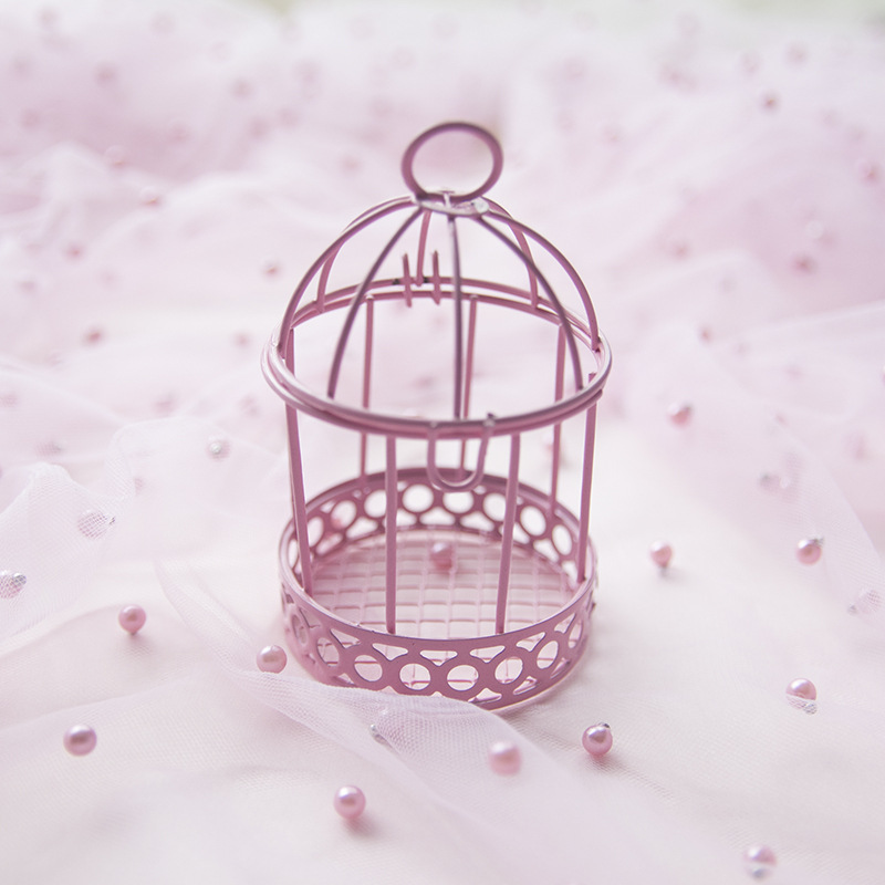 Mini Caja de Almacenamiento Jaula de Pájaro de Hierro Decorativa para Escritorio y Dulces image 4