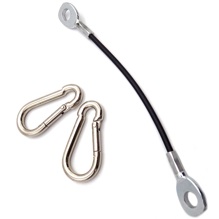 304 cable de acero recubierto de goma terminal de presión de aluminio de montaña hebilla de seguridad de caída al aire libre de montaña cable de acero