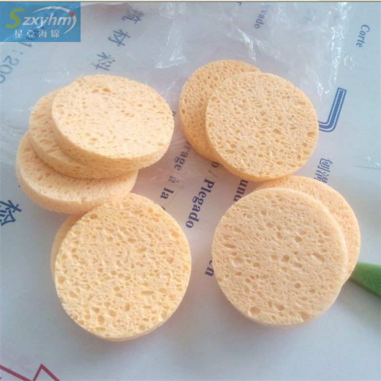 市场专销品质好，冲压成型30MM紫色木浆海绵 轻松去角质清洗纤维