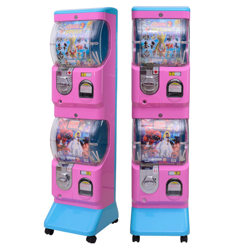 厂家直销投币扭蛋机双层扭蛋机自动无人玩具售卖机抽奖礼品扭蛋机