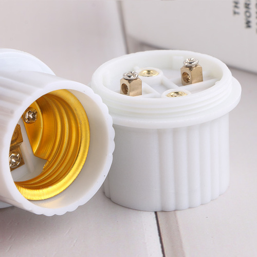 Suspended e27 lamp holder LED lamp holder high temperature resistant flame retardant screw lamp holder ivory white screw lamp holder