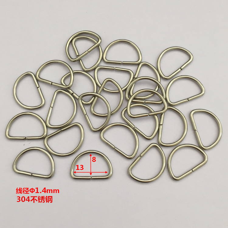 厂家直销304不锈钢D扣1.4*13半圆环不生锈4分d字型扣拉牌连接扣