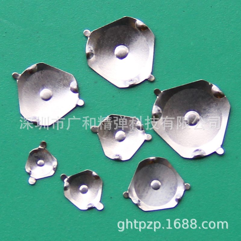 锅仔片厂家批发带脚三角形金属弹片锅仔片不锈钢弹片