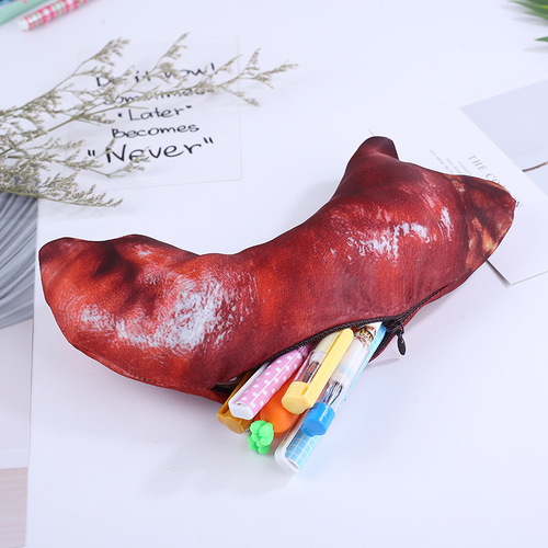 The same style simulation creative pig's trotter pen bag, primary school student stationery bag, boy fish pen bag, children pencil case, girl