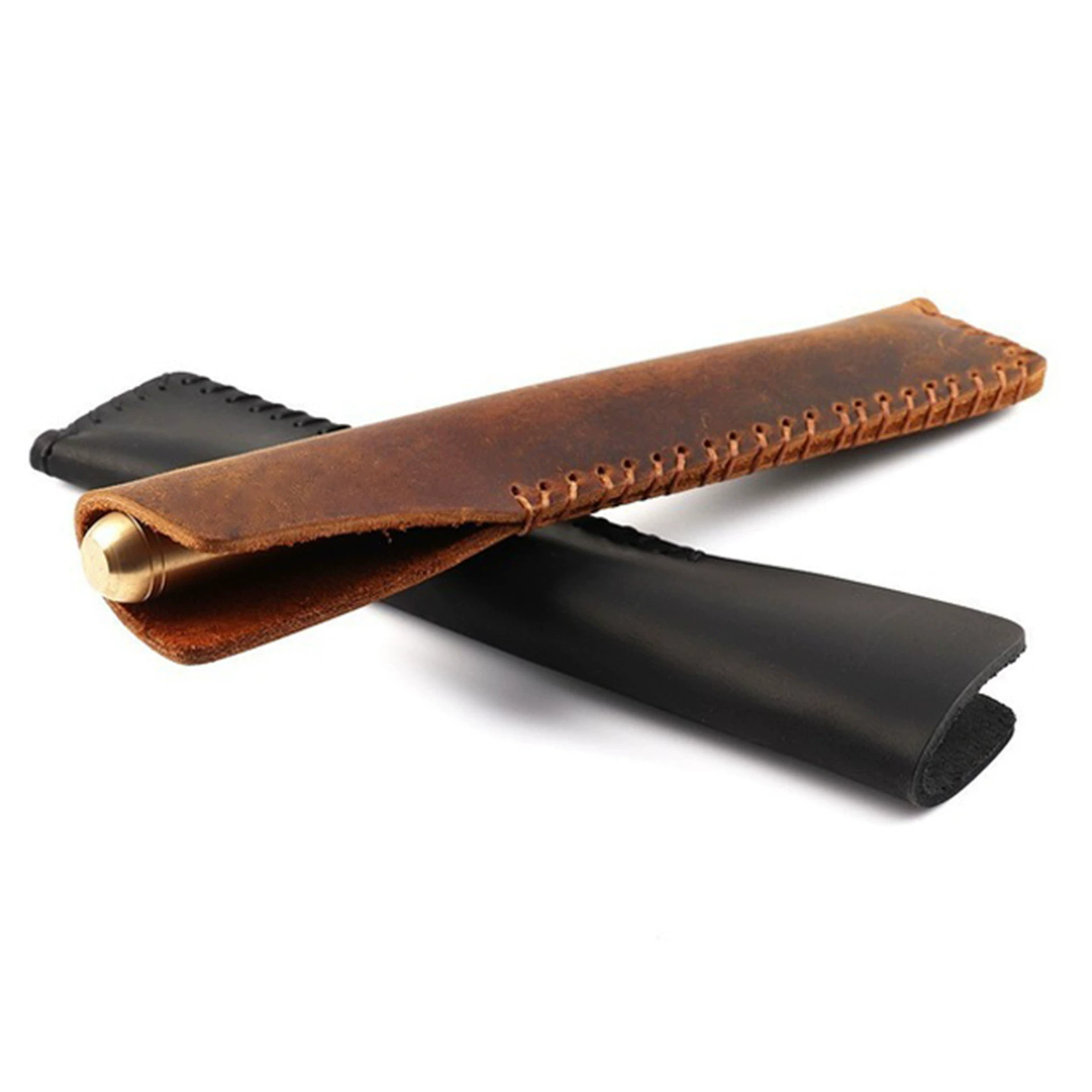 Leather retro pencil case, creative pen, protective case handmade, capacious stationery, creative gift