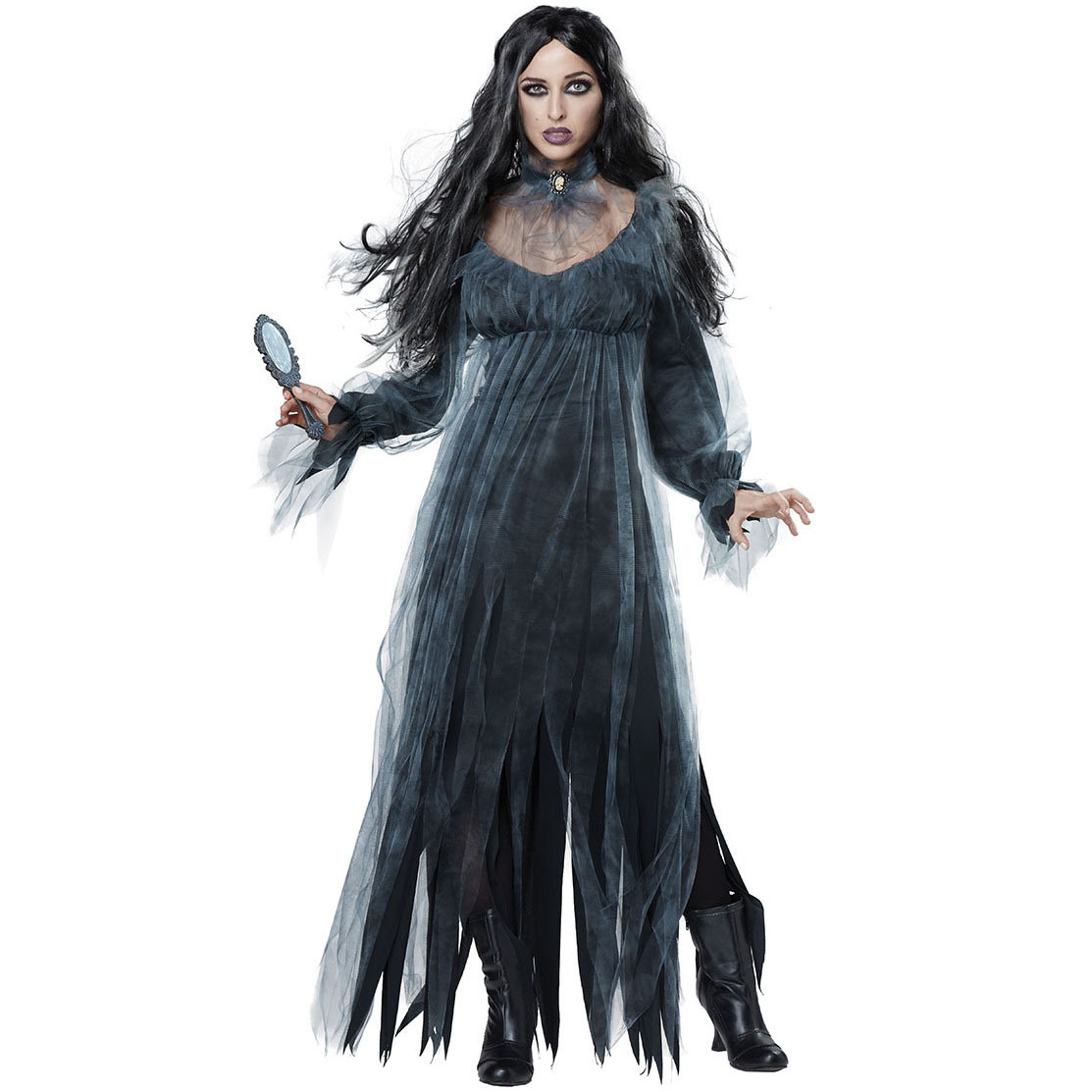 Disfraces de Halloween 2024 Disfraz de novia fantasma zombi talla grande S-XL Disfraz de actuación de demonio vampiro para escenario de zombi de Halloween europeo y americano