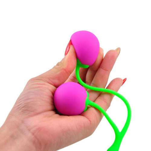 Cherry Vaginal Contraction Exercise Dumbbell Cherry Vaginal Health Ball Waterproof Silicone Female Pro BB Training Ball
