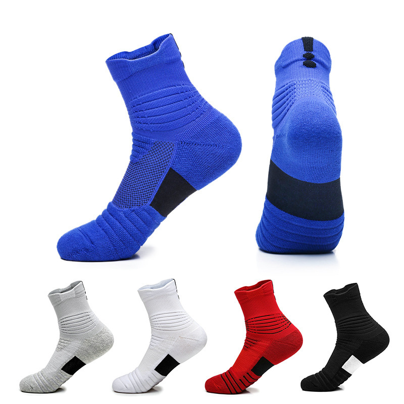 Basketball Socks Men's Towel Bottom Non-Slip Sports Boat Socks Terry Outdoor Medium Short Tube Elite Socks Quick-Drying Running Socks Wholesale