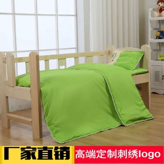 2021新款幼儿园床上用品 儿童被子棉三件套纯色 六件套