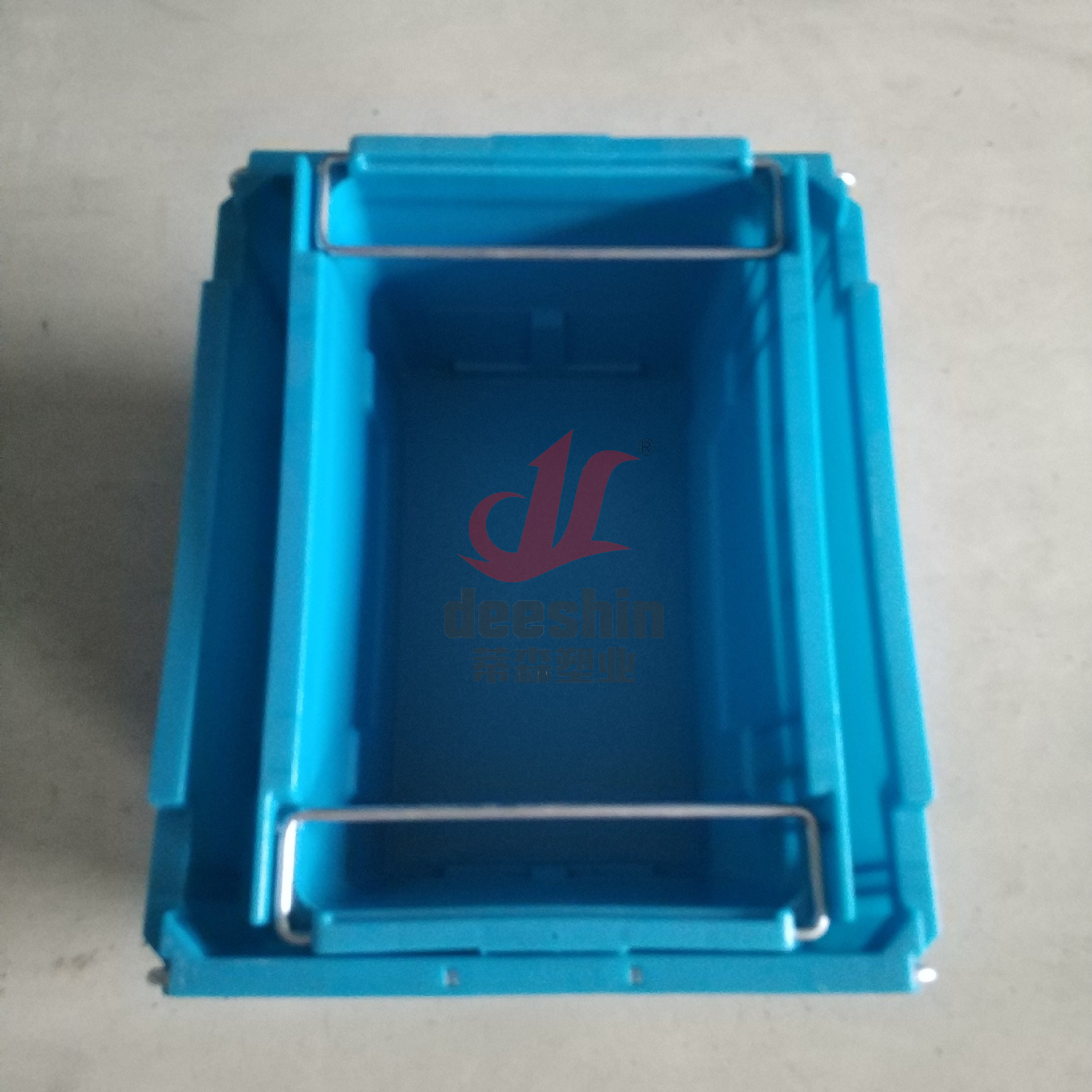 塑料铁环箱 加厚套叠错位箱 铁手柄手提周转箱 高强度PE承重胶框