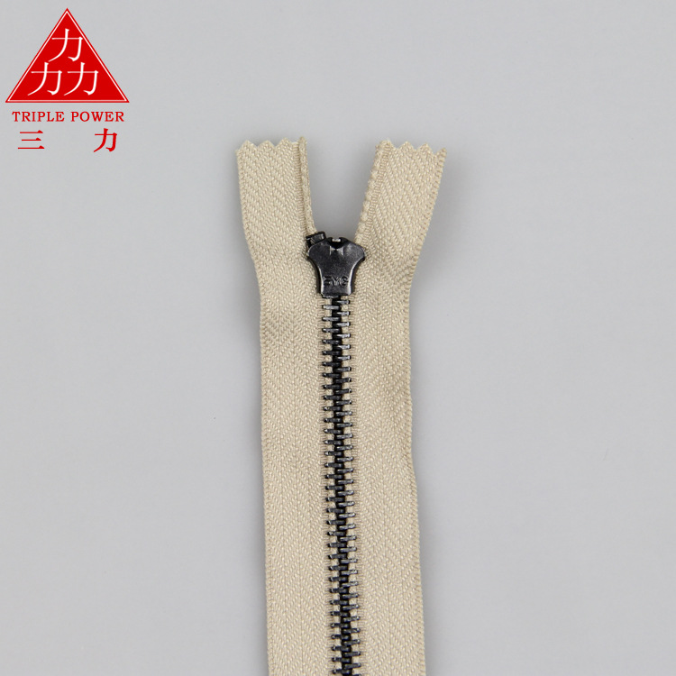 三力金属铁拉链箱包现货闭尾 弹簧头拉链 纺织辅料5号金属长拉链