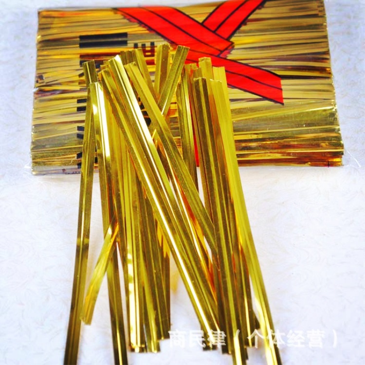 批发供应10cm金色银色扎线食品药品扎口线工艺品捆绑丝糖果盒配件