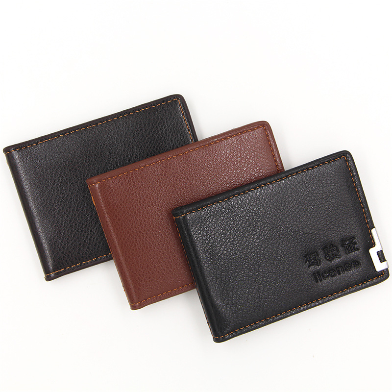 Licencia de conducir de vehículos de motor de moda para hombres y mujeres certificado tarjeta titular tarjeta caso de cuero de conducción de gran capacidad en stock al por mayor