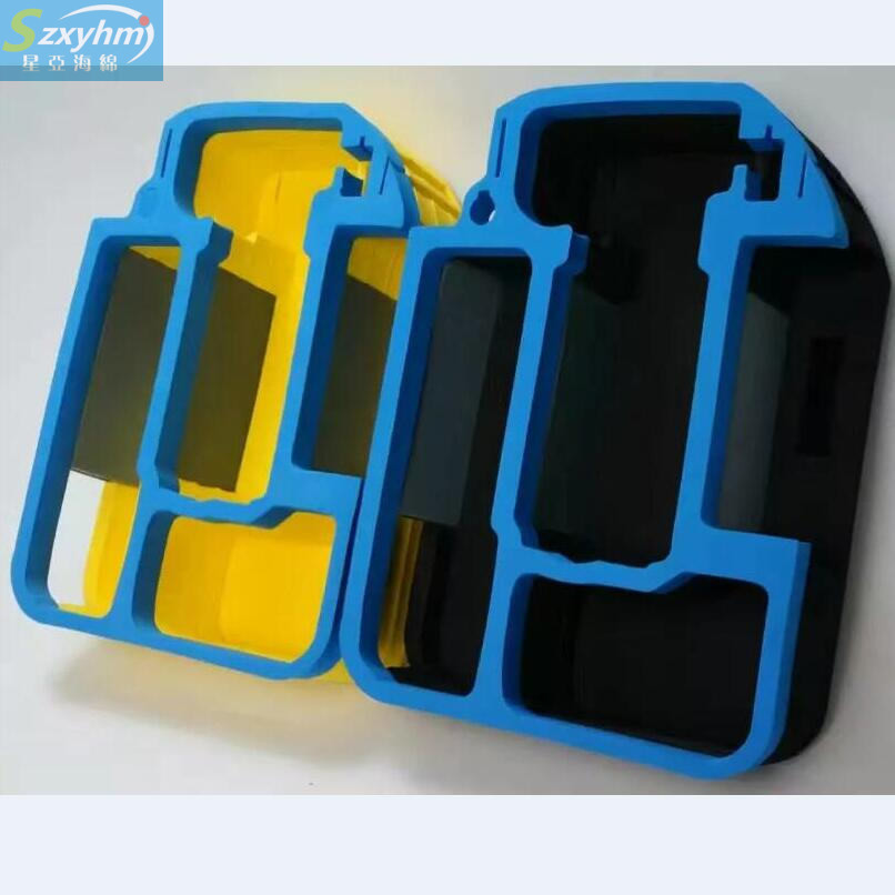 彩色多层雕刻EVA定位包装盒 机箱防撞运输包装海绵盒光滑表面