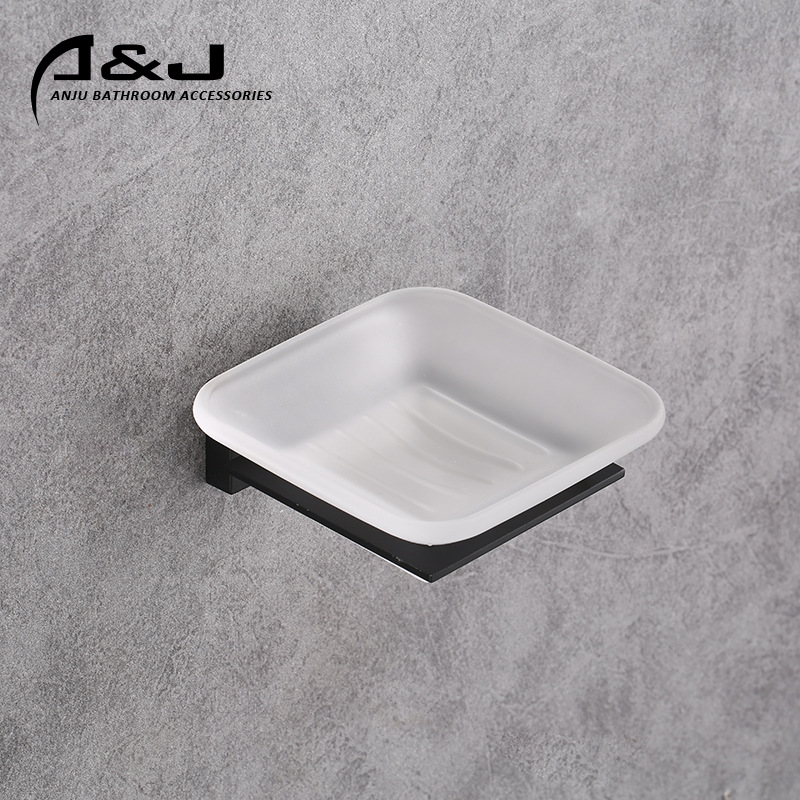 Juego de accesorios de baño, toallero negro, barra para toallas, toallero de barra única, venta al por mayor, diseño sencillo.