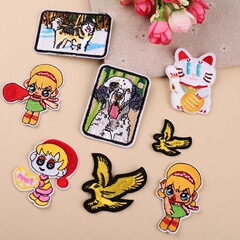 Embroidered patch with cute cartoon little girl design for clothing decoration