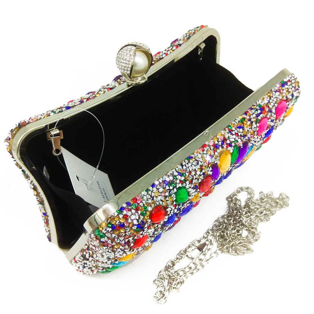 Bolso de embrague FGG popular europeo y americano bolsa de banquete color rhinestone bolso de noche bolso de embrague de las mujeres bolso de boda