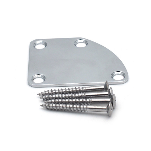 Guitar Reinforcement Plate Electric Guitar Reinforcement Plate Electric Bass Neck Connection Plate Guitar Guard Triangular Chrome Black