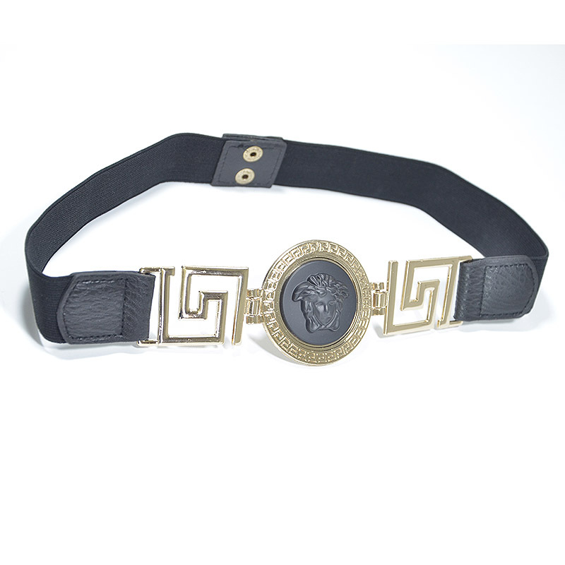 Cross-border European and American hot sale classic old head elastic belt fashion all-match Beauty head women's waist seal wholesale