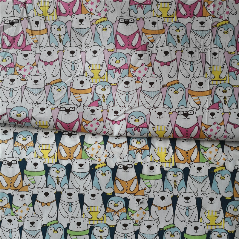 无荧光剂小熊纯棉印花布料 手工DIY面料 小清新系列面料 厂家直销