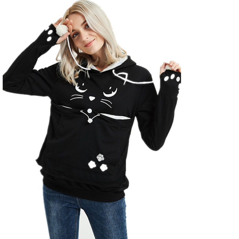 Carta transfronteriza impresa sudadera con capucha comercio exterior otoño e invierno popular mascota con capucha sudadera con capucha impresa