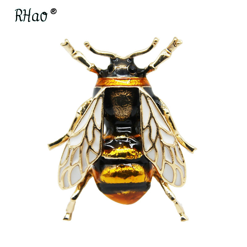 Broche abeille haut de gamme en alliage, motif animal goutte, peinture à l'huile, style européen et américain, vente en gros._voghion.com