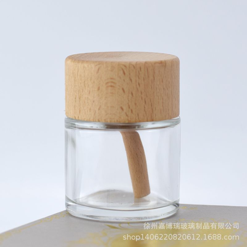 厂家批发丝口含盖扁圆柱形室内香气扩散瓶芦苇香薰瓶香水瓶50ml