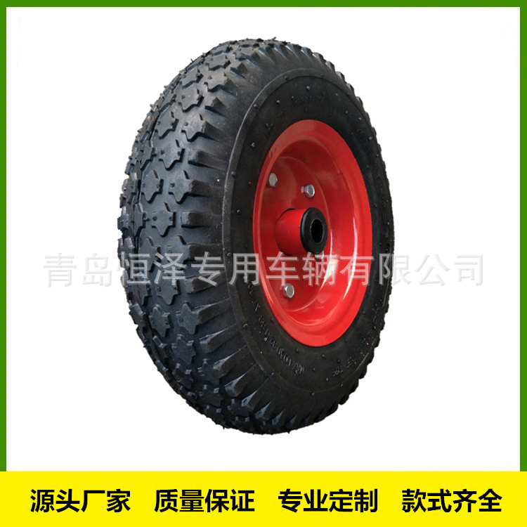 12寸橡胶充气轮子3.50-6，12寸工具车轮子，手推车轮4.10/3.50-6