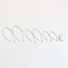 S925 Pure Silver U-shaped Simple Ear Hook Earrings, Plated with White Gold, DIY Handmade Earring Creative Accessory