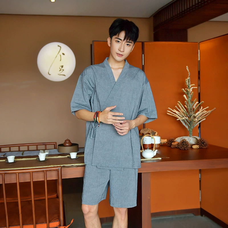 Short set, bathrobe, cotton pijama, for beloved