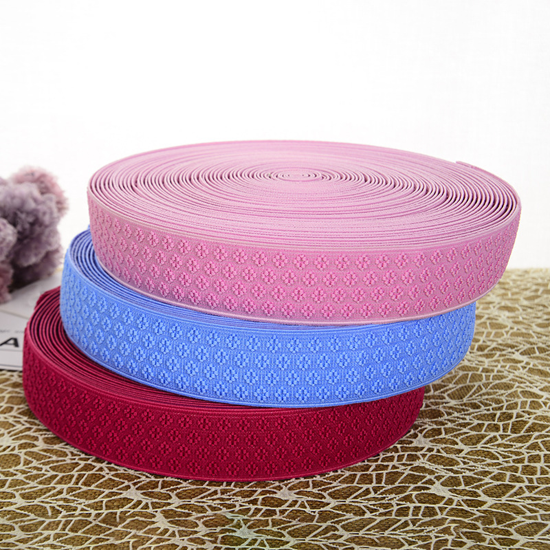 外贸彩色涤纶针织带刺绣服装家纺帽子DIY配饰彩带辅料批发高弹力